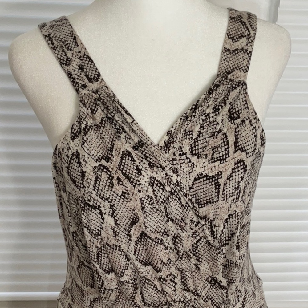 Velvet Chic Sleeveless Snake Print Midi Dress - Picture 4 of 12
